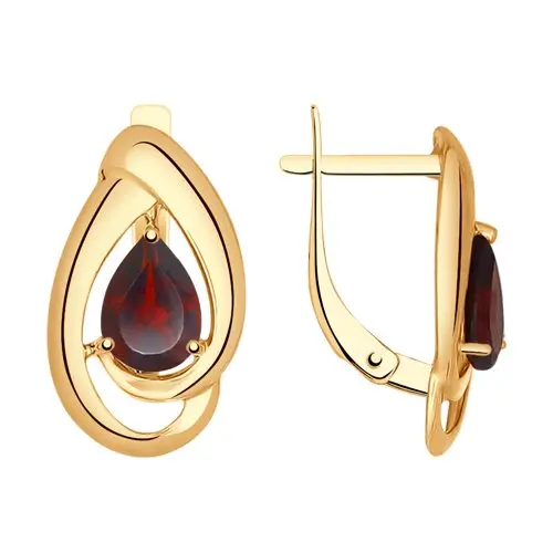 Серьги с английским замком из красного золота