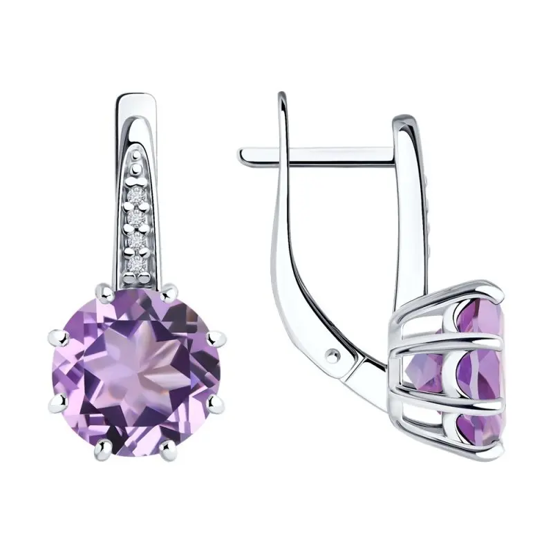 Серьги с английским замком из серебра