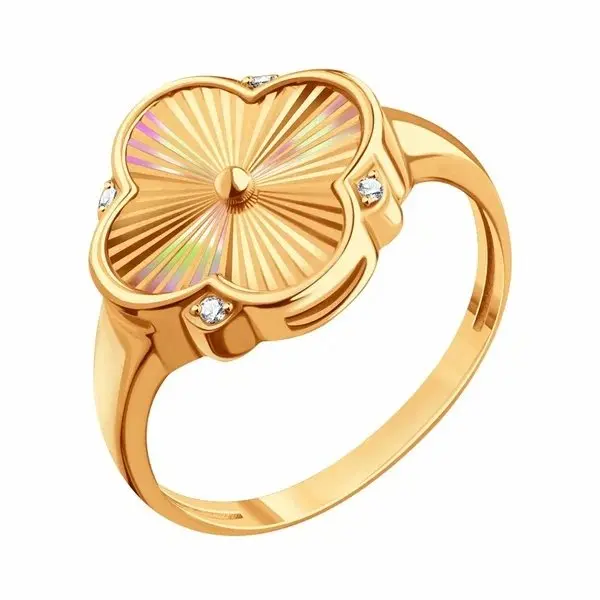 Кольцо декоративное из красного золота