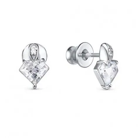 Серьги пуссеты из серебра вид 1