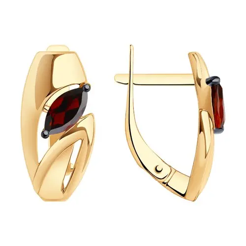 Серьги с английским замком из красного золота