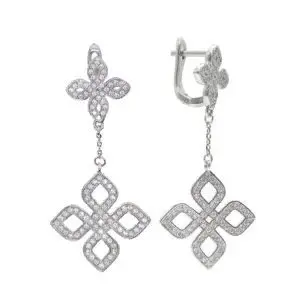 Серьги подвесные из серебра