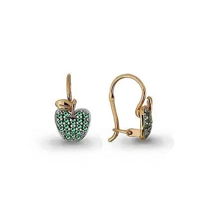 Серьги детские из красного золота