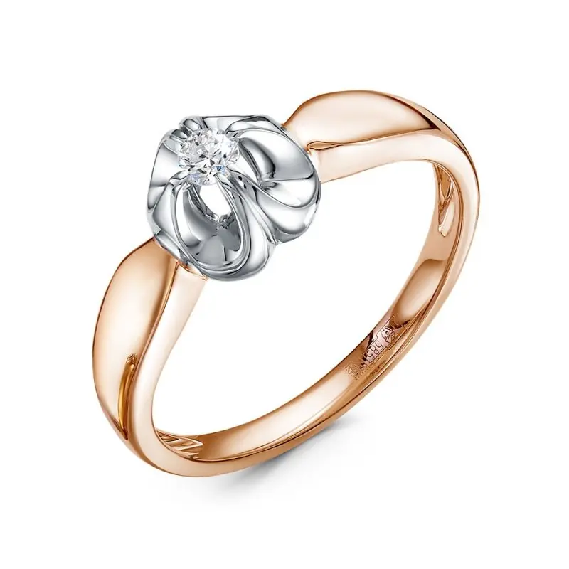 Кольцо декоративное из комбинированного золота