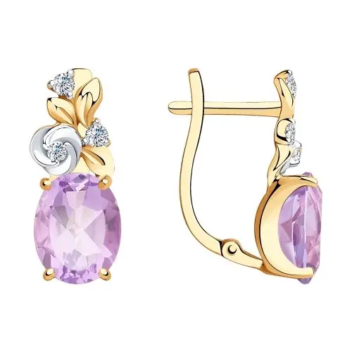 Серьги с английским замком из красного золота