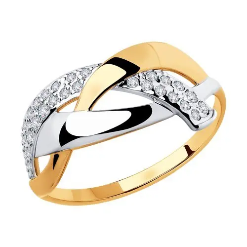 Кольцо декоративное из комбинированного золота