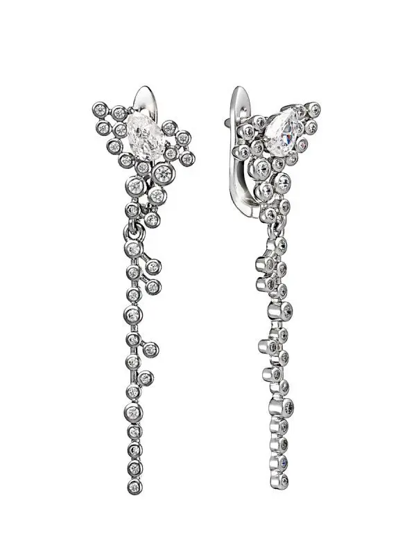 Серьги подвесные из серебра