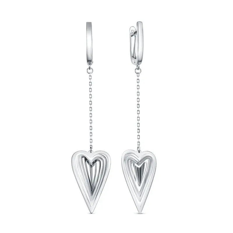 Серьги подвесные из серебра