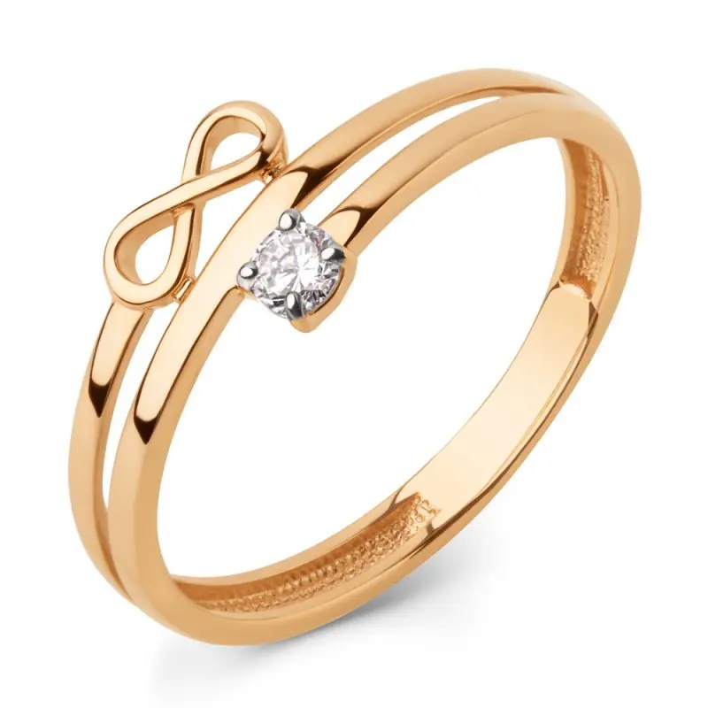 Кольцо декоративное из красного золота