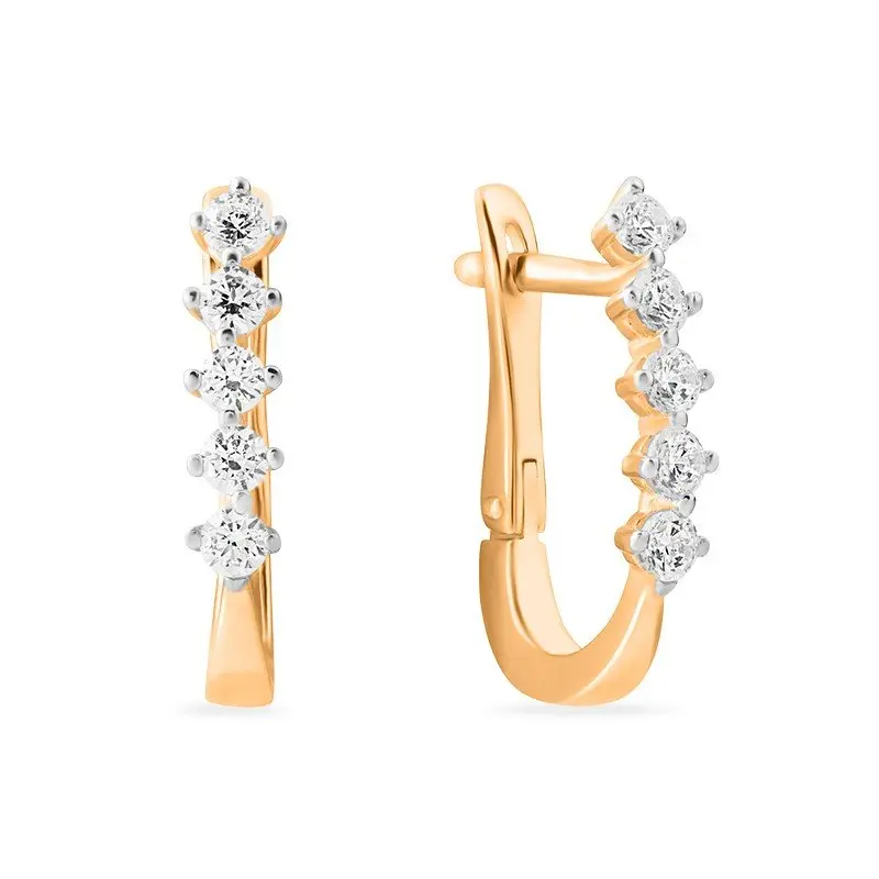 Серьги с английским замком из красного золота