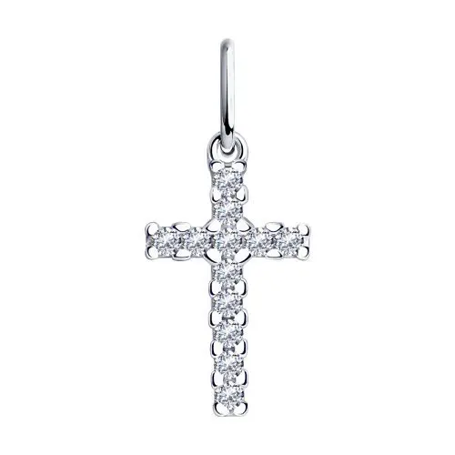 Подвеска декоративный крест из серебра