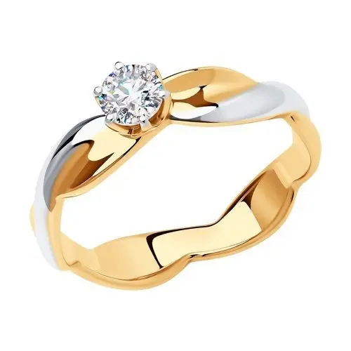 Кольцо декоративное из комбинированного золота