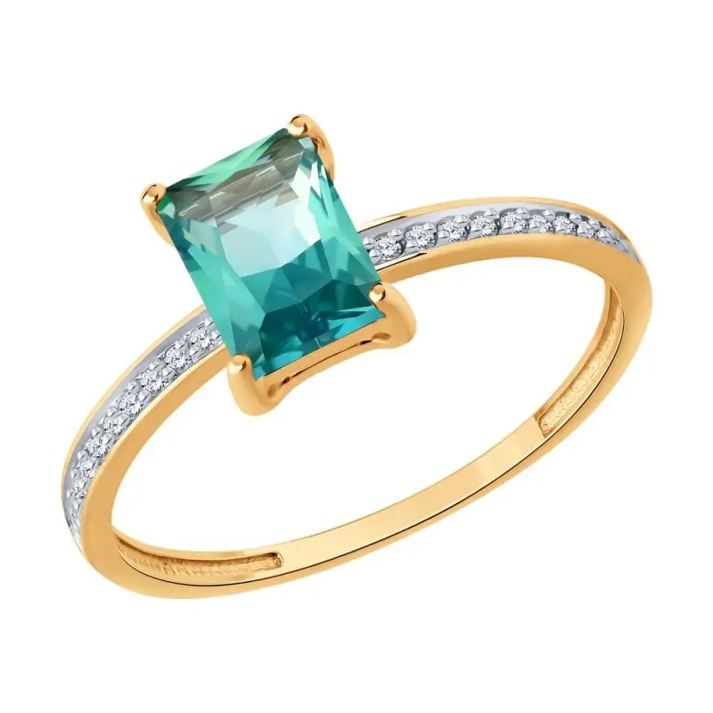 Кольцо декоративное из комбинированного золота