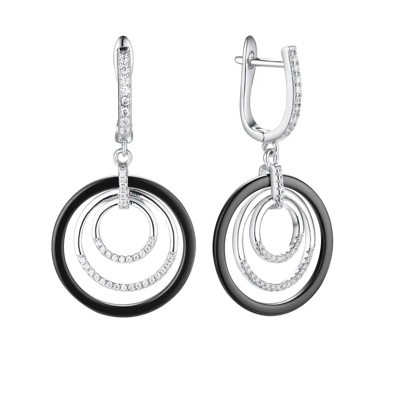 Серьги подвесные из серебра