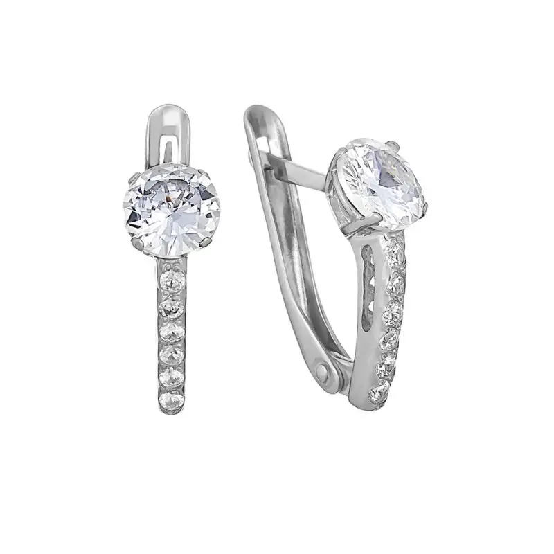 Серьги с английским замком из серебра