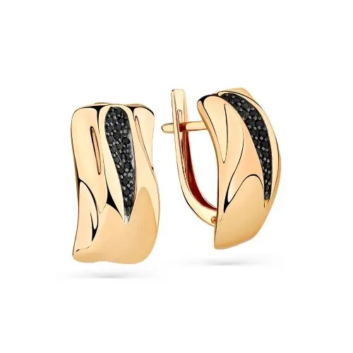 Серьги с английским замком из красного золота