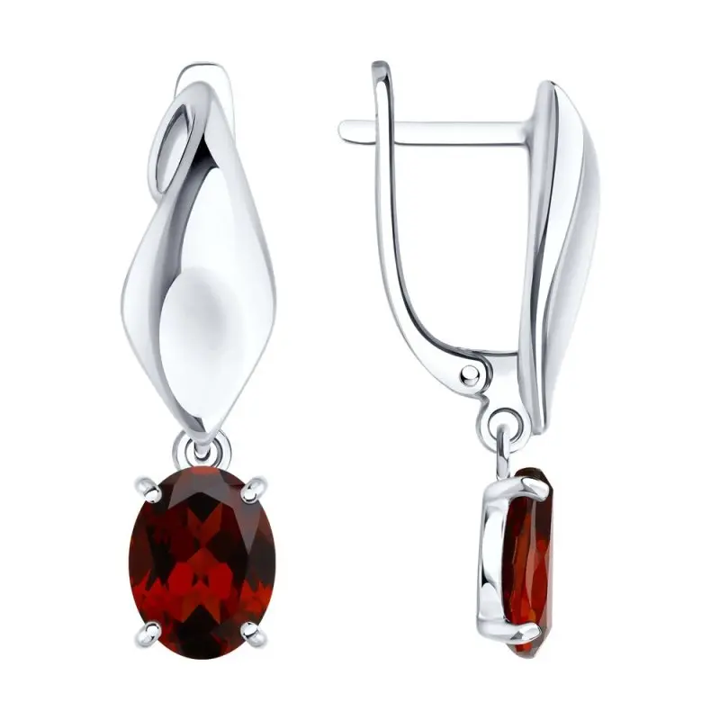 Серьги подвесные из серебра