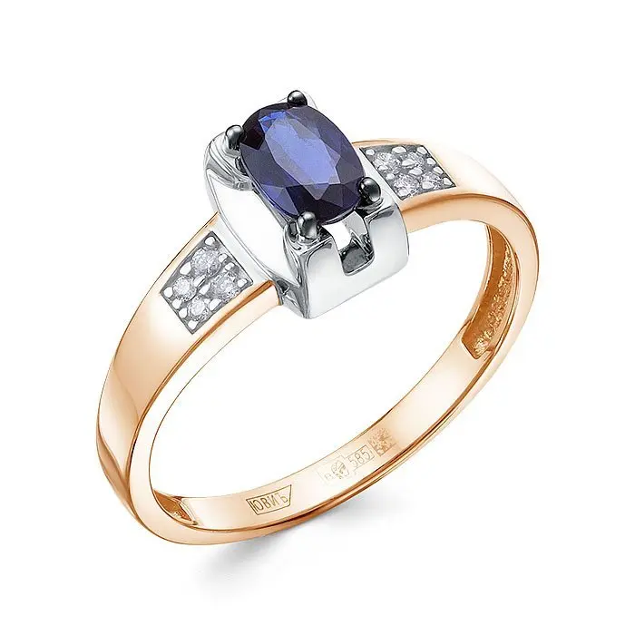 Кольцо декоративное из комбинированного золота