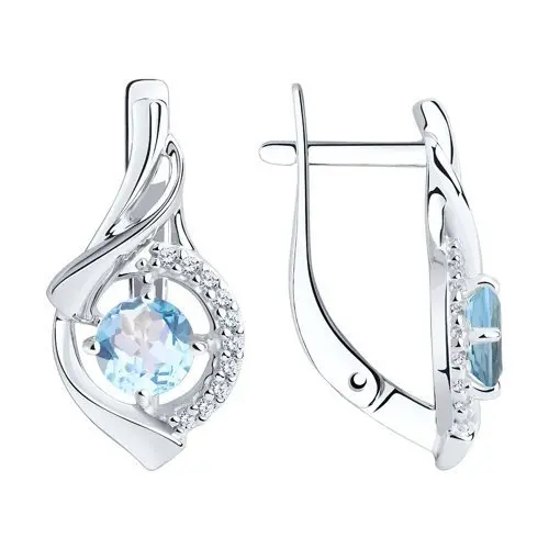 Серьги с английским замком из серебра