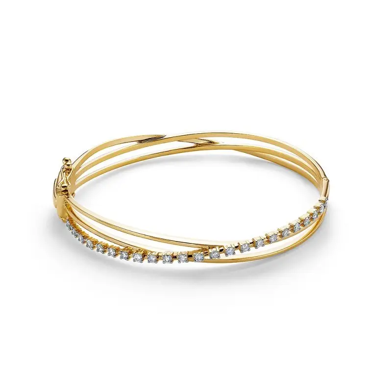 Браслет жесткий из белого золота