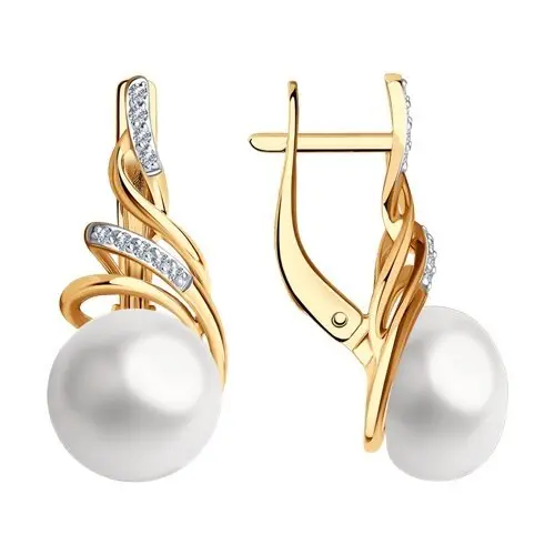 Серьги с английским замком из красного золота