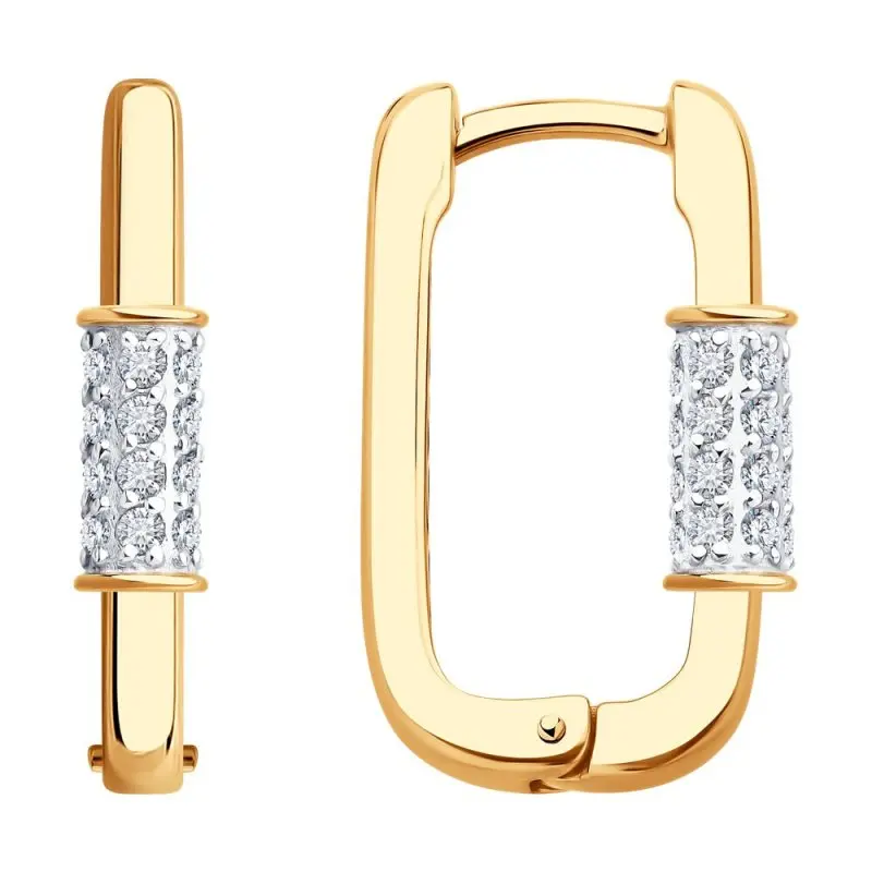 Серьги с английским замком из красного золота