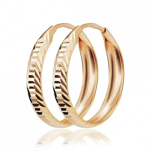 Серьги конго из красного золота