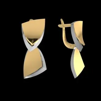 Серьги подвесные из красного золота