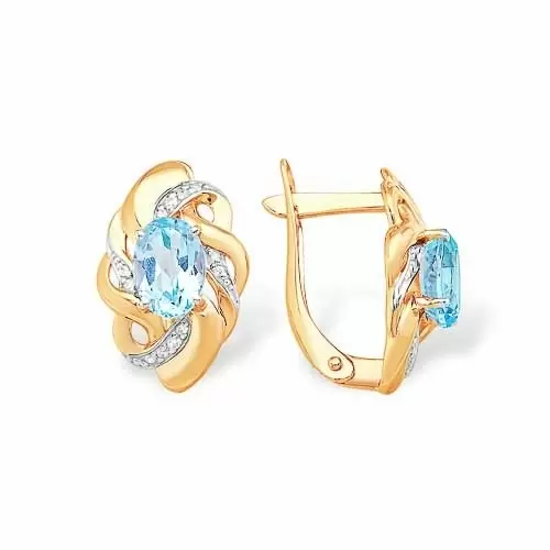 Серьги с английским замком из красного золота