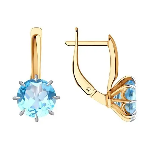 Серьги с английским замком из красного золота