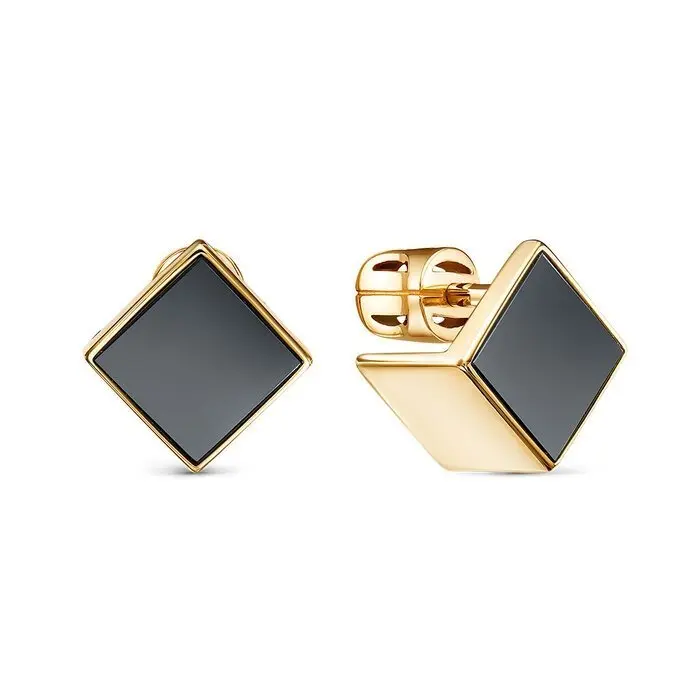 Серьги пуссеты из желтого золота