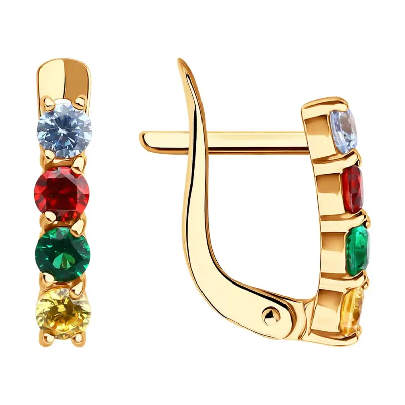 Серьги детские из красного золота