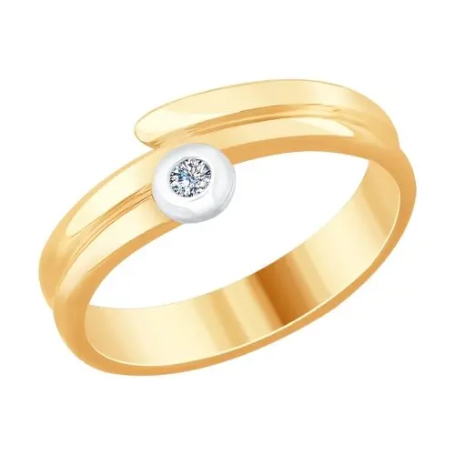 Кольцо декоративное из комбинированного золота