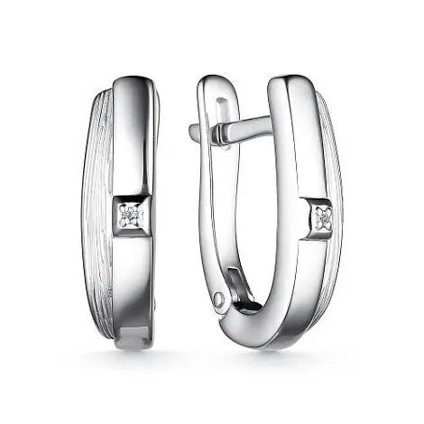 Серьги с английским замком из серебра