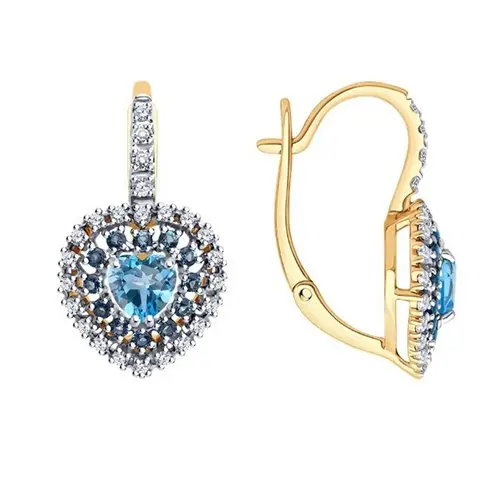 Серьги с английским замком из красного золота