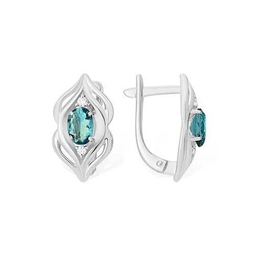 Серьги с английским замком из серебра