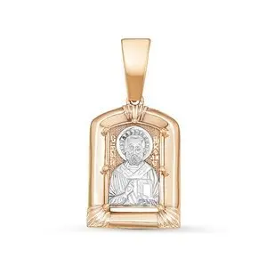 Подвеска икона из комбинированного золота