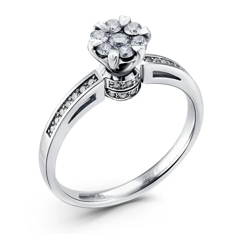 Кольцо декоративное из белого золота