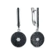 Серьги подвесные из белого золота