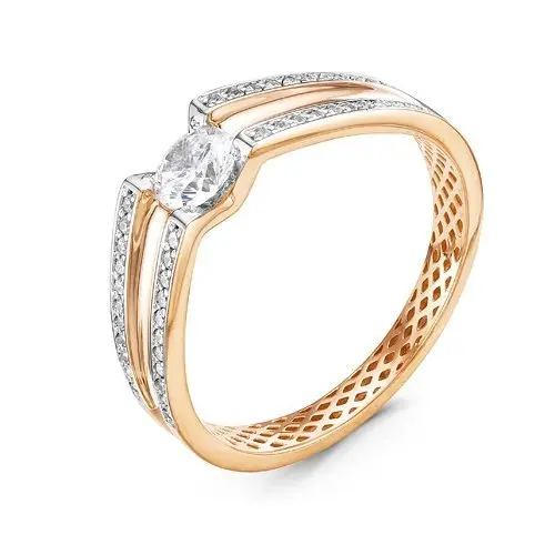 Кольцо декоративное из комбинированного золота