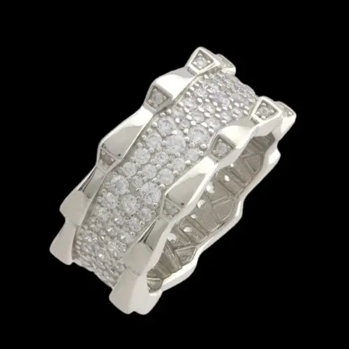 Кольцо декоративное из серебра вид 1