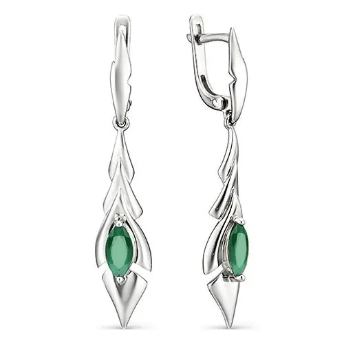 Серьги подвесные из серебра
