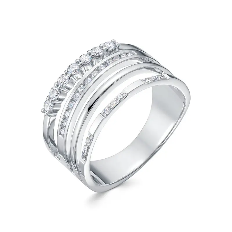 Кольцо декоративное из белого золота