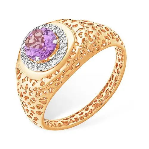 Кольцо декоративное из комбинированного золота