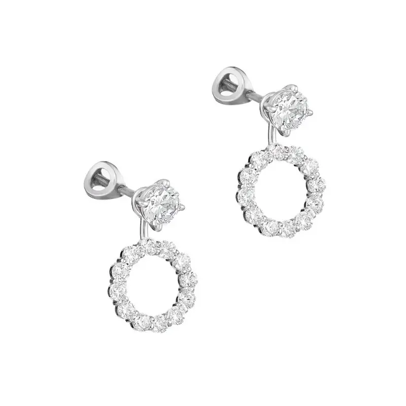 Серьги подвесные из серебра