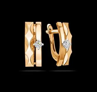 Серьги с английским замком из красного золота