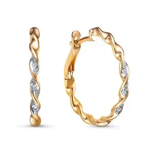 Серьги с английским замком из красного золота