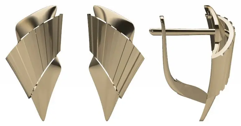 Серьги с английским замком из красного золота