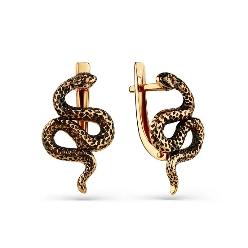 Серьги с английским замком из красного золота