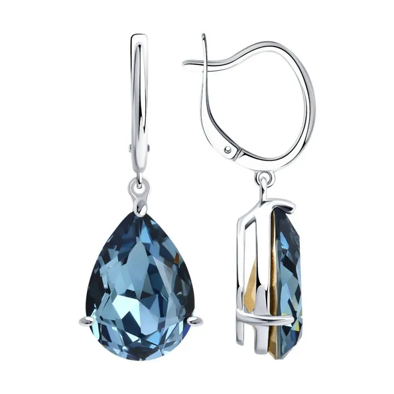 Серьги подвесные из серебра